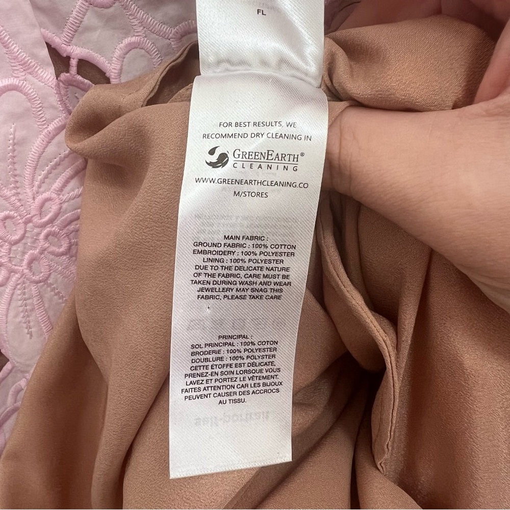 NEW NWT Self Portrait Pink Cotton Guipure Lace Midi Dress In Peony Light Pink - Picture 13 of 14